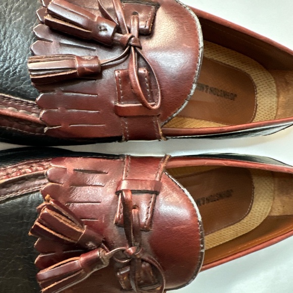 Johnston Murphy Aragon II Mens Kiltie Tassel Loafer 2 Tone Black Brown 10.5 N